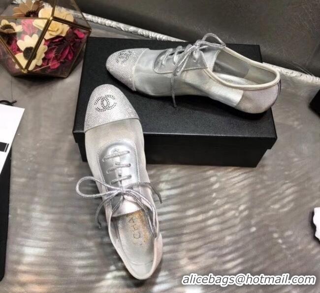 Cheapest Chanel Mesh Lace-up Shoes GG1719 Silver 2020