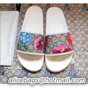 Cheapest Gucci GG Flora Flat Slide Sandals ‎602096 White 2020 (For Women and Men)