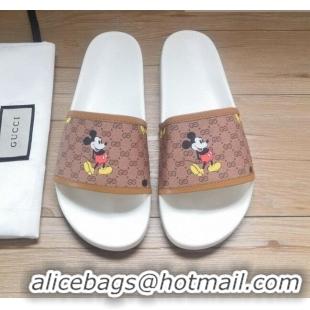 Low Cost Gucci GG Disney x Gucci Flat Slide Sandals ‎602075 White 2020 (For Women and Men)