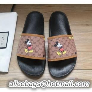 Discount Gucci GG Disney x Gucci Flat Slide Sandals ‎602075 Black 2020 (For Women and Men)