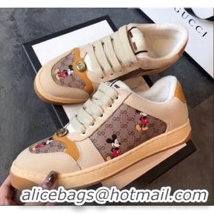 Gucci Screener GG Leather Gucci x Disney Sneakers GG1104 Yellow 2020