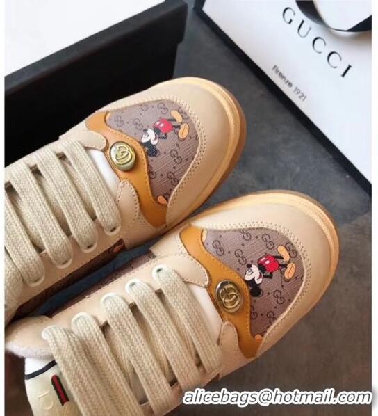 Gucci Screener GG Leather Gucci x Disney Sneakers GG1104 Yellow 2020