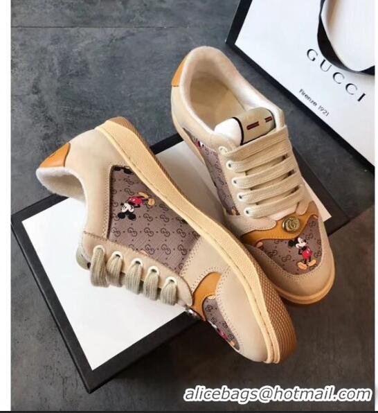 Gucci Screener GG Leather Gucci x Disney Sneakers GG1104 Yellow 2020