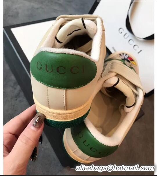 Imitation Gucci Screener GG Leather Gucci x Disney Sneakers GG1104 Green 2020