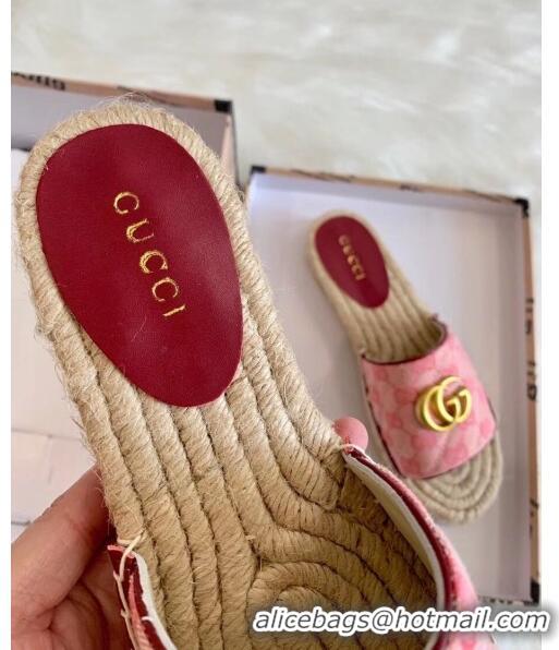 Buy Discount Gucci GG Matelassé Canvas Espadrille Sandal GG1402 Pink