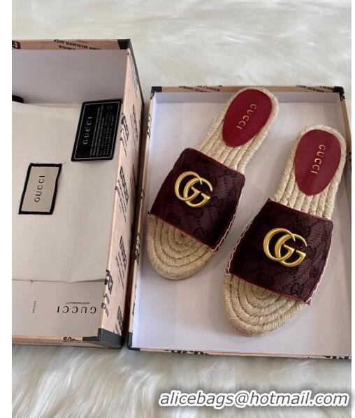 New Product Gucci GG Matelassé Canvas Espadrille Sandal GG1402 Chocolate 2020