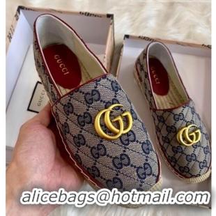 Cheapest Gucci GG Matelassé Canvas Espadrille G1410 Blue 2020