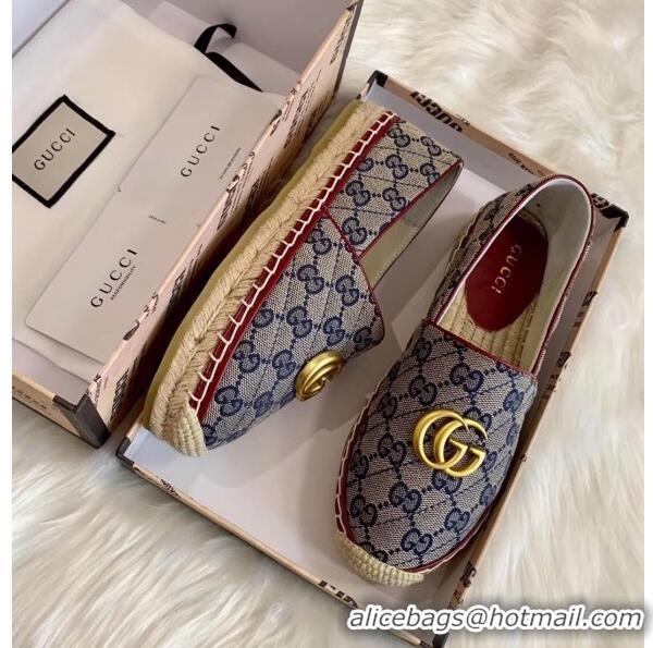 Cheapest Gucci GG Matelassé Canvas Espadrille G1410 Blue 2020