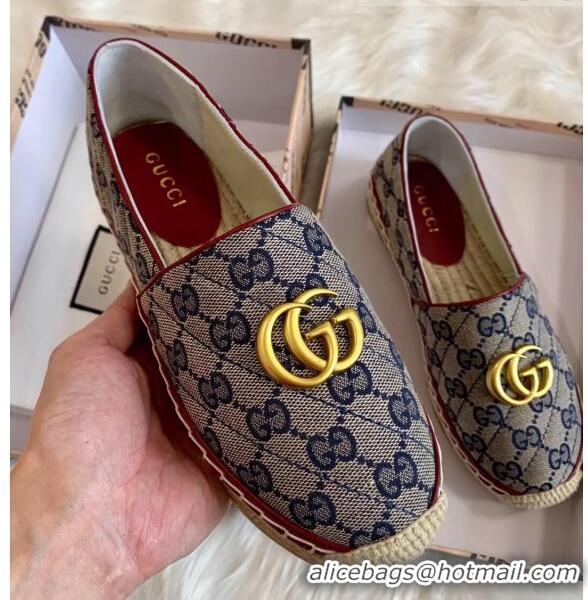 Cheapest Gucci GG Matelassé Canvas Espadrille G1410 Blue 2020