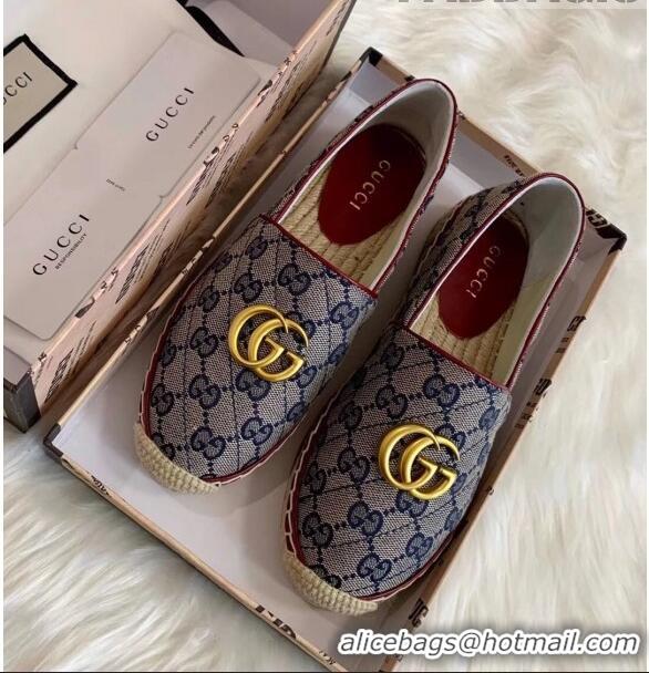 Cheapest Gucci GG Matelassé Canvas Espadrille G1410 Blue 2020