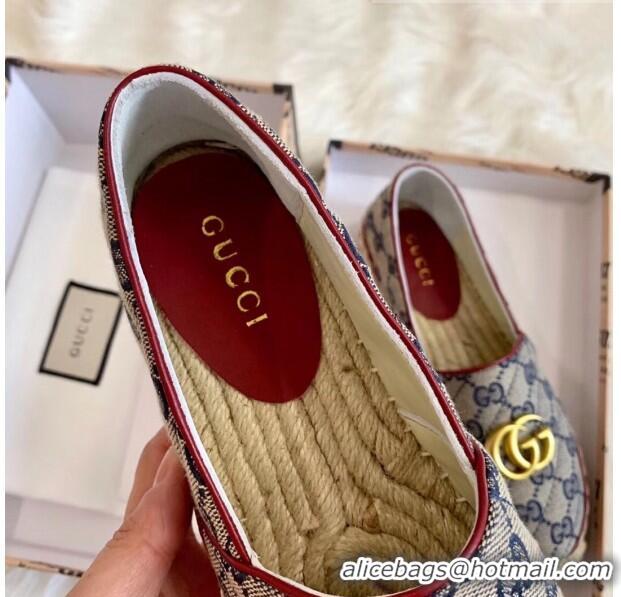 Cheapest Gucci GG Matelassé Canvas Espadrille G1410 Blue 2020