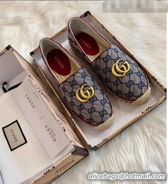 Cheapest Gucci GG Matelassé Canvas Espadrille G1410 Blue 2020