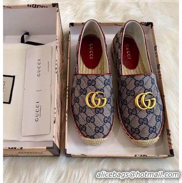 Cheapest Gucci GG Matelassé Canvas Espadrille G1410 Blue 2020