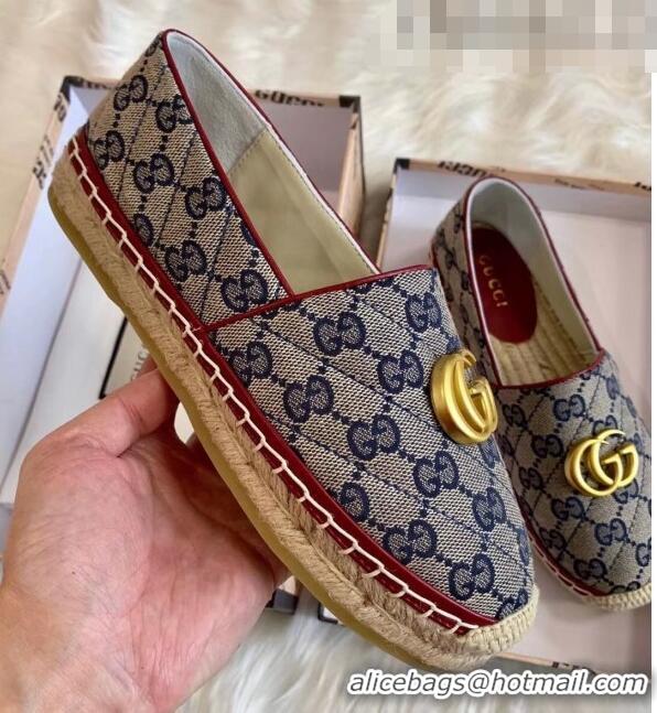 Cheapest Gucci GG Matelassé Canvas Espadrille G1410 Blue 2020