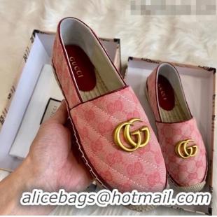 Discount Gucci GG Matelassé Canvas Espadrille G1410 Pink 2020