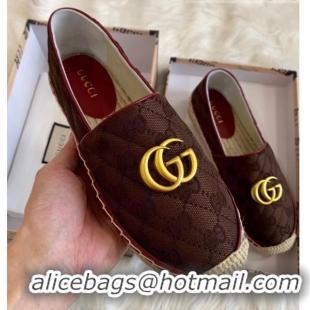 Elegant Gucci GG Matelassé Canvas Espadrille G1410 Chocolate 2020