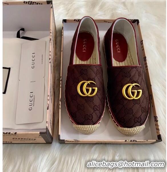 Elegant Gucci GG Matelassé Canvas Espadrille G1410 Chocolate 2020