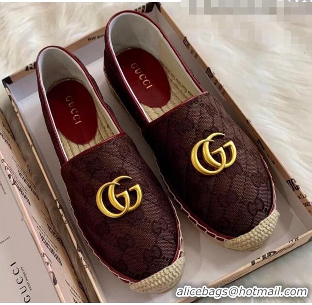 Elegant Gucci GG Matelassé Canvas Espadrille G1410 Chocolate 2020