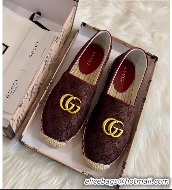 Elegant Gucci GG Matelassé Canvas Espadrille G1410 Chocolate 2020