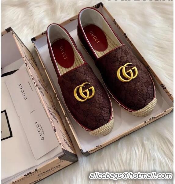 Elegant Gucci GG Matelassé Canvas Espadrille G1410 Chocolate 2020