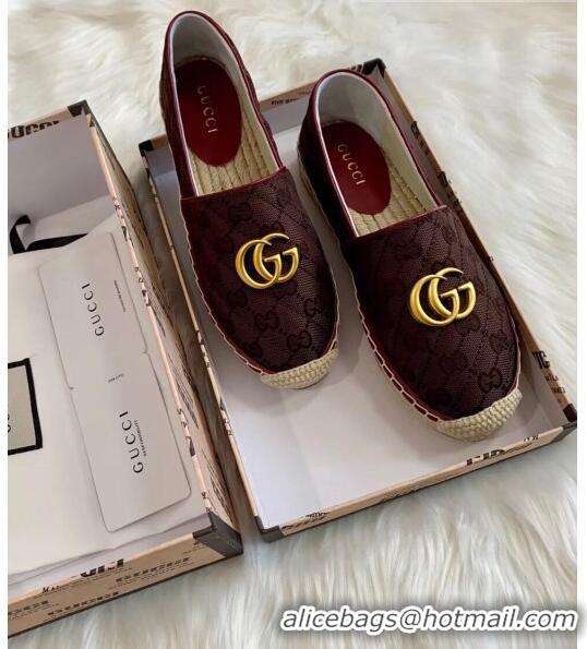 Elegant Gucci GG Matelassé Canvas Espadrille G1410 Chocolate 2020