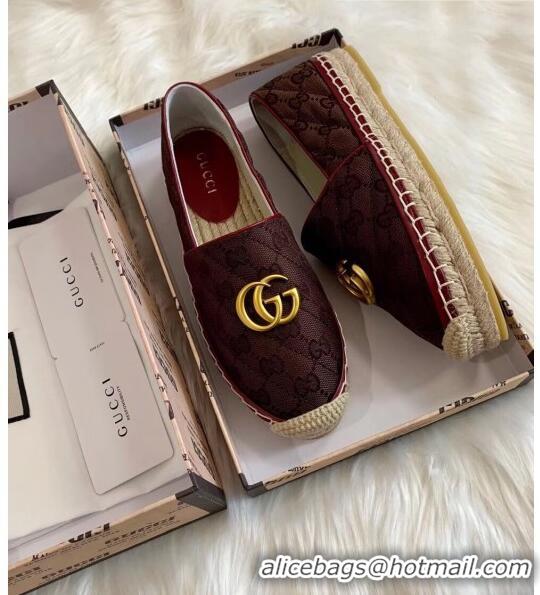 Elegant Gucci GG Matelassé Canvas Espadrille G1410 Chocolate 2020