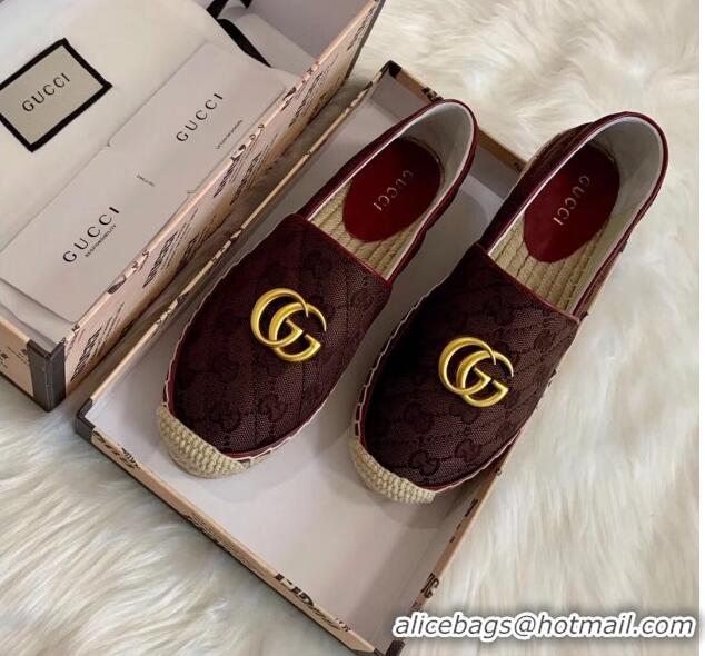 Elegant Gucci GG Matelassé Canvas Espadrille G1410 Chocolate 2020