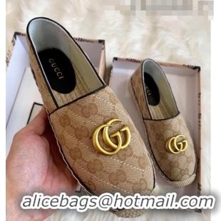 Imitation Gucci GG Matelassé Canvas Espadrille G1410 Beige/Black 2020