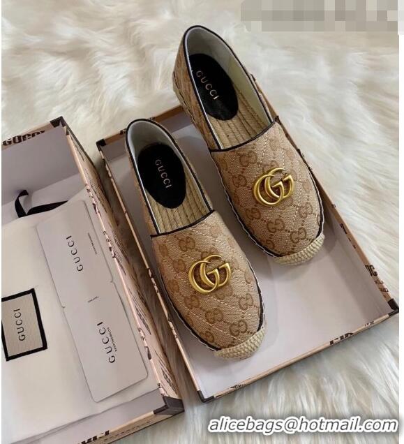 Imitation Gucci GG Matelassé Canvas Espadrille G1410 Beige/Black 2020