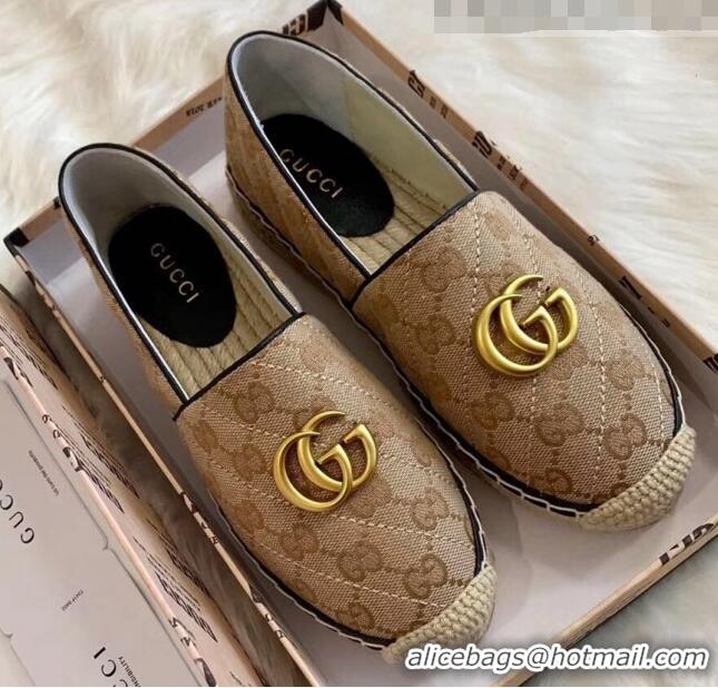 Imitation Gucci GG Matelassé Canvas Espadrille G1410 Beige/Black 2020