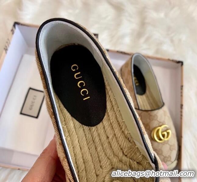 Imitation Gucci GG Matelassé Canvas Espadrille G1410 Beige/Black 2020