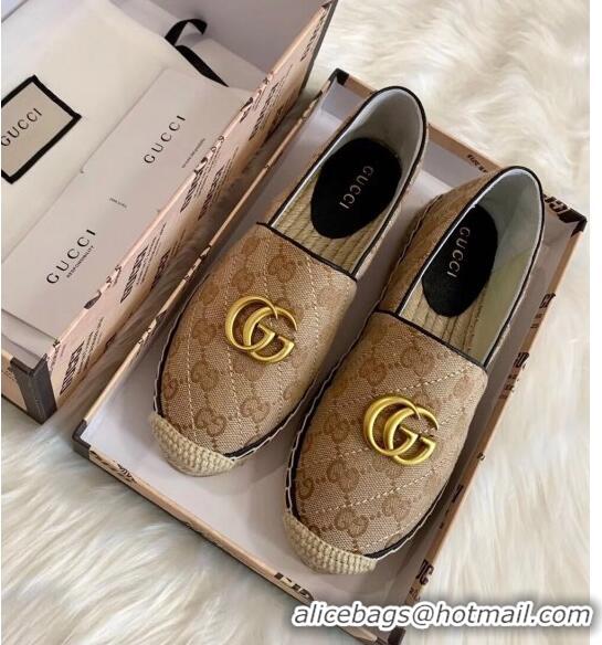 Imitation Gucci GG Matelassé Canvas Espadrille G1410 Beige/Black 2020