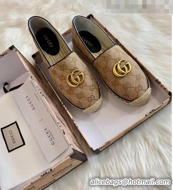 Imitation Gucci GG Matelassé Canvas Espadrille G1410 Beige/Black 2020