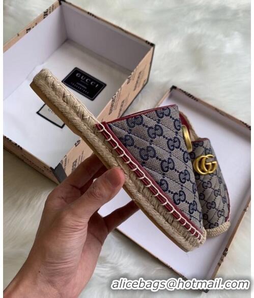 AAAAA Discount Gucci GG Matelassé Canvas Espadrille Slipper G1415 Blue 2020