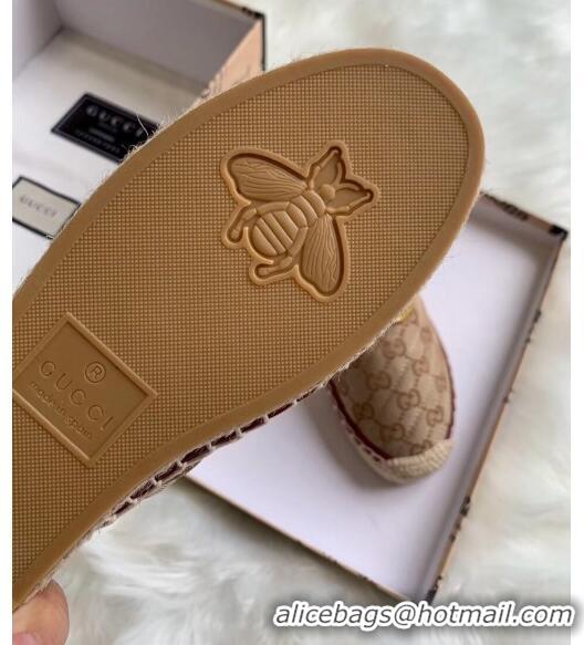 Cheapest Gucci GG Matelassé Canvas Espadrille Slipper G1415 Beige 2020