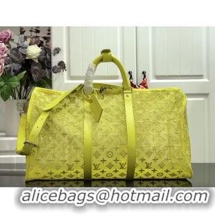 Classic Louis Vuitton Keepall Triangle Bandouliere 50 M45048 Yellow