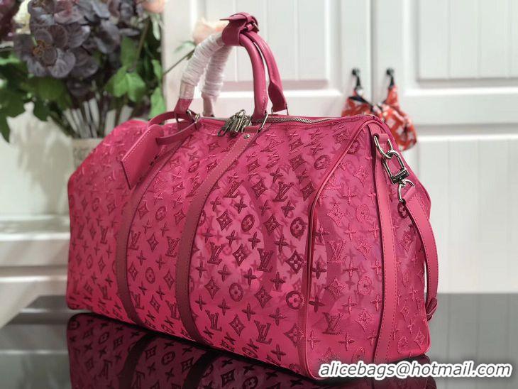 Spot Best Quality Louis Vuitton Keepall Triangle Bandouliere 50 M45048 Rose