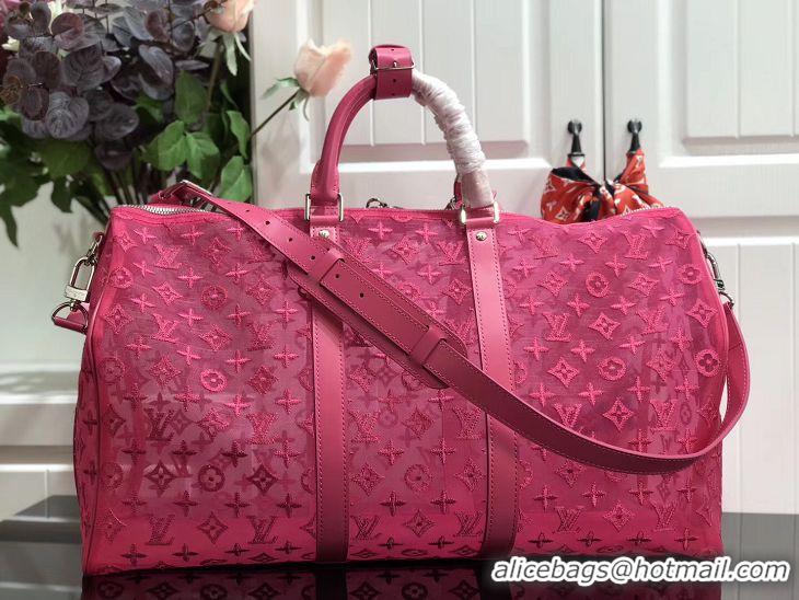 Spot Best Quality Louis Vuitton Keepall Triangle Bandouliere 50 M45048 Rose