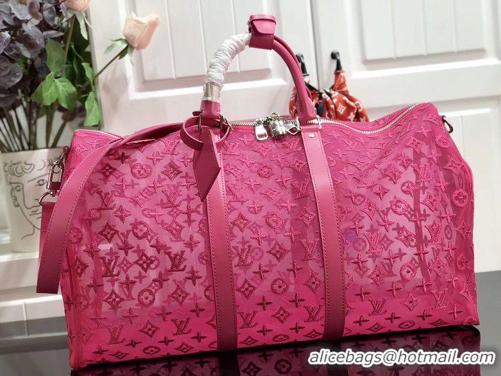 Spot Best Quality Louis Vuitton Keepall Triangle Bandouliere 50 M45048 Rose