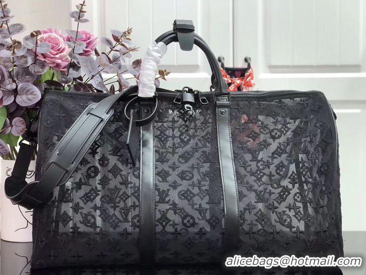 New Product Louis Vuitton Keepall Triangle Bandouliere 50 M45048 Black