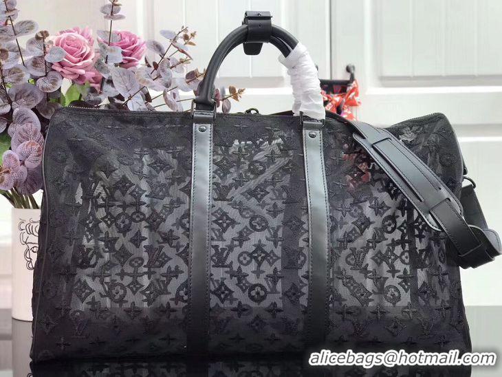 New Product Louis Vuitton Keepall Triangle Bandouliere 50 M45048 Black