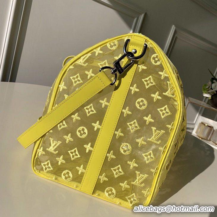 Top Quality Louis Vuitton Keepall Bandoulière 50 Bag M53971 Yellow Mesh