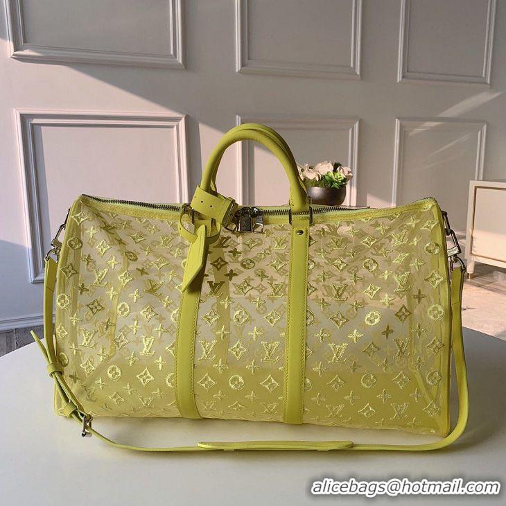 Top Quality Louis Vuitton Keepall Bandoulière 50 Bag M53971 Yellow Mesh