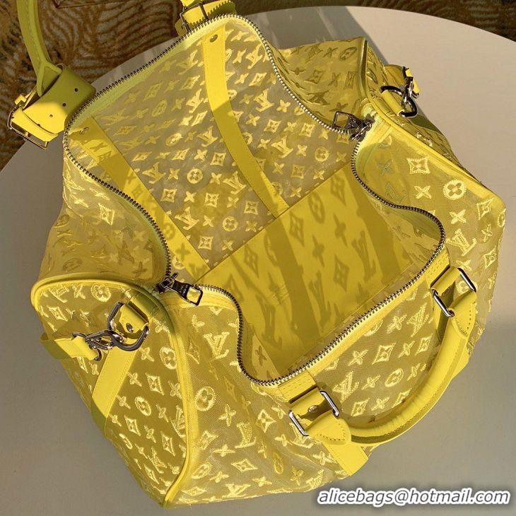 Top Quality Louis Vuitton Keepall Bandoulière 50 Bag M53971 Yellow Mesh