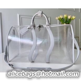 Free Shipping LOUIS VUITTON KEEPALL 50 M44474 TRANSPARENT BAG M44471