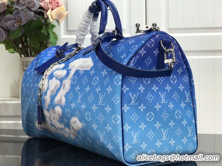 Fashion Louis Vuitton Sky Blue and Cloud White Keepall Bandouliere 50 Bag M42001