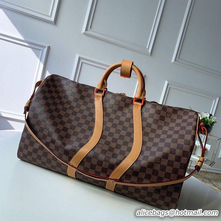 Top Quality Louis Vuitton Damier Ebene Canvas Keepall Bandouliere 50 M44474