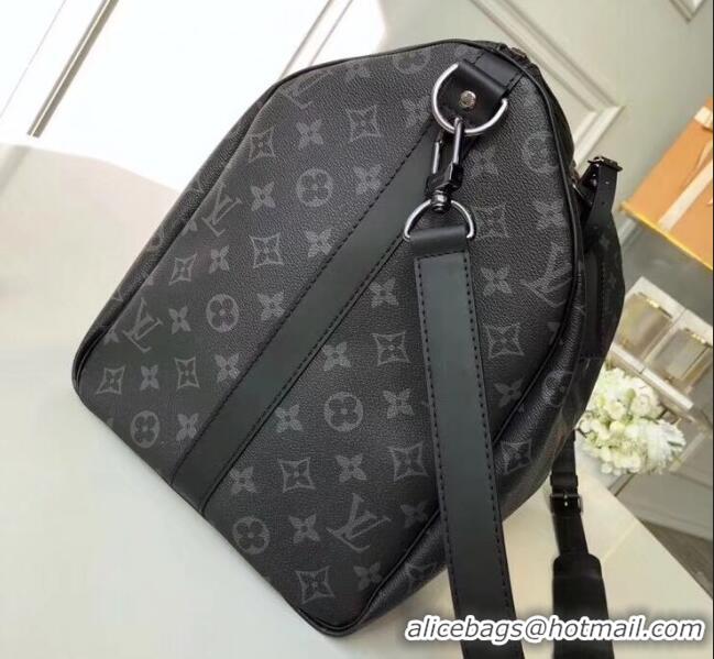 New Design Louis Vuitton Monogram Eclipse canvas Keepall 50 Bandoulière Bag M40604