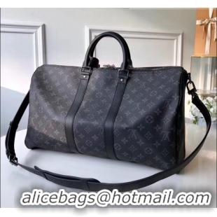 Wholesale Louis Vuitton Monogram Eclipse canvas Keepall 45 Bandoulière Bag M40569