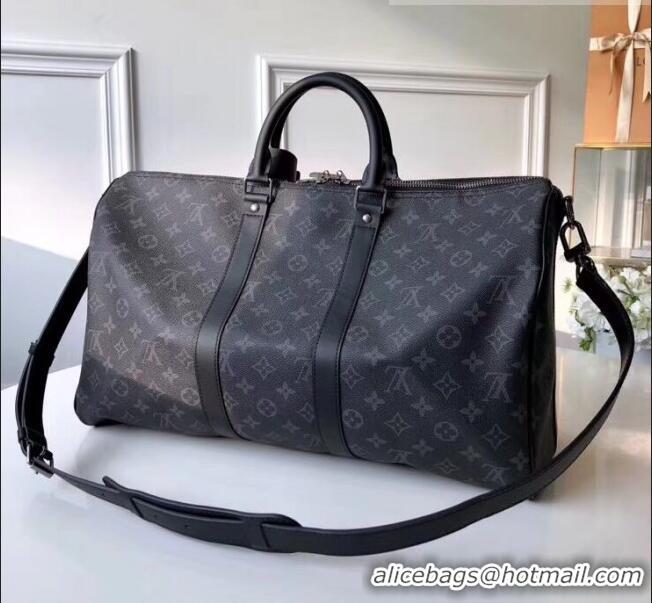 Wholesale Louis Vuitton Monogram Eclipse canvas Keepall 45 Bandoulière Bag M40569